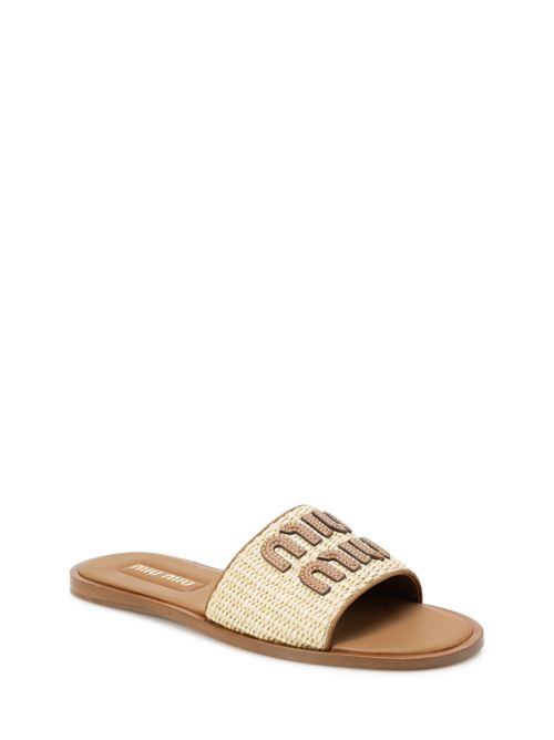 Leather slides MIU MIU | 5XX6443LOMF005F0018